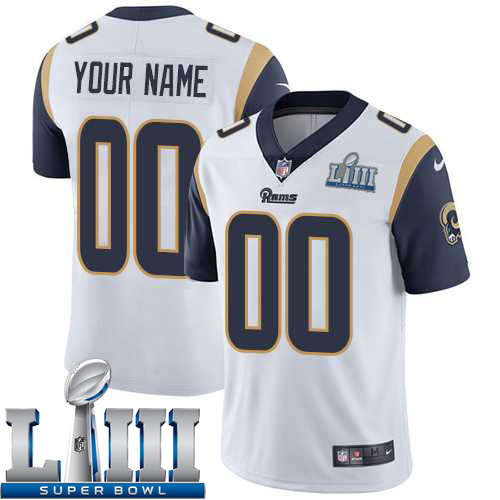 Custom Men Los Angeles Rams White Player Limited Vapor Untouchable 2019 Super Bowl LIII NFL Jerseys->los angeles rams->NFL Jersey